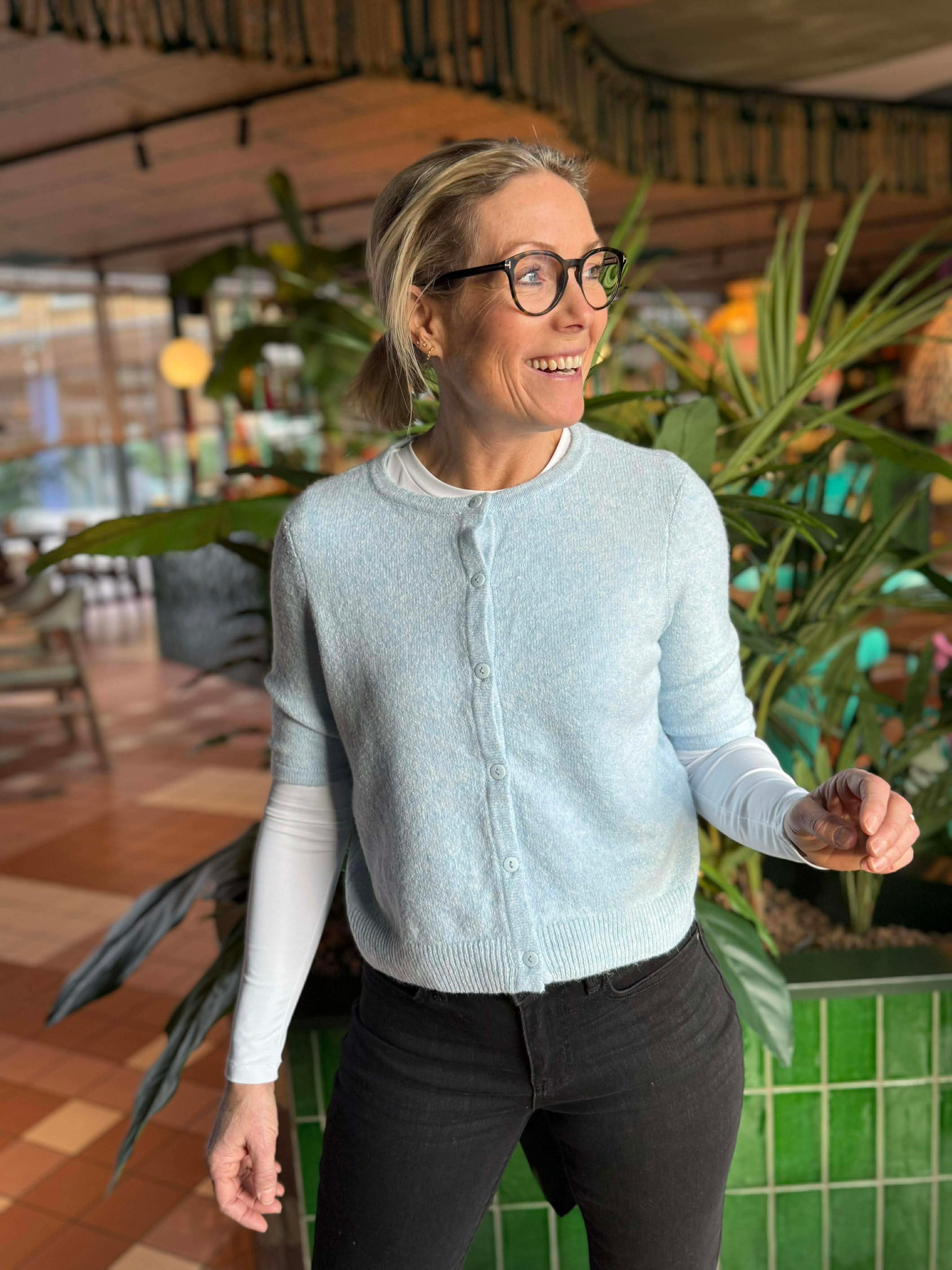 VMDOFFY SS Knit Cardigan - Cashmere Blue