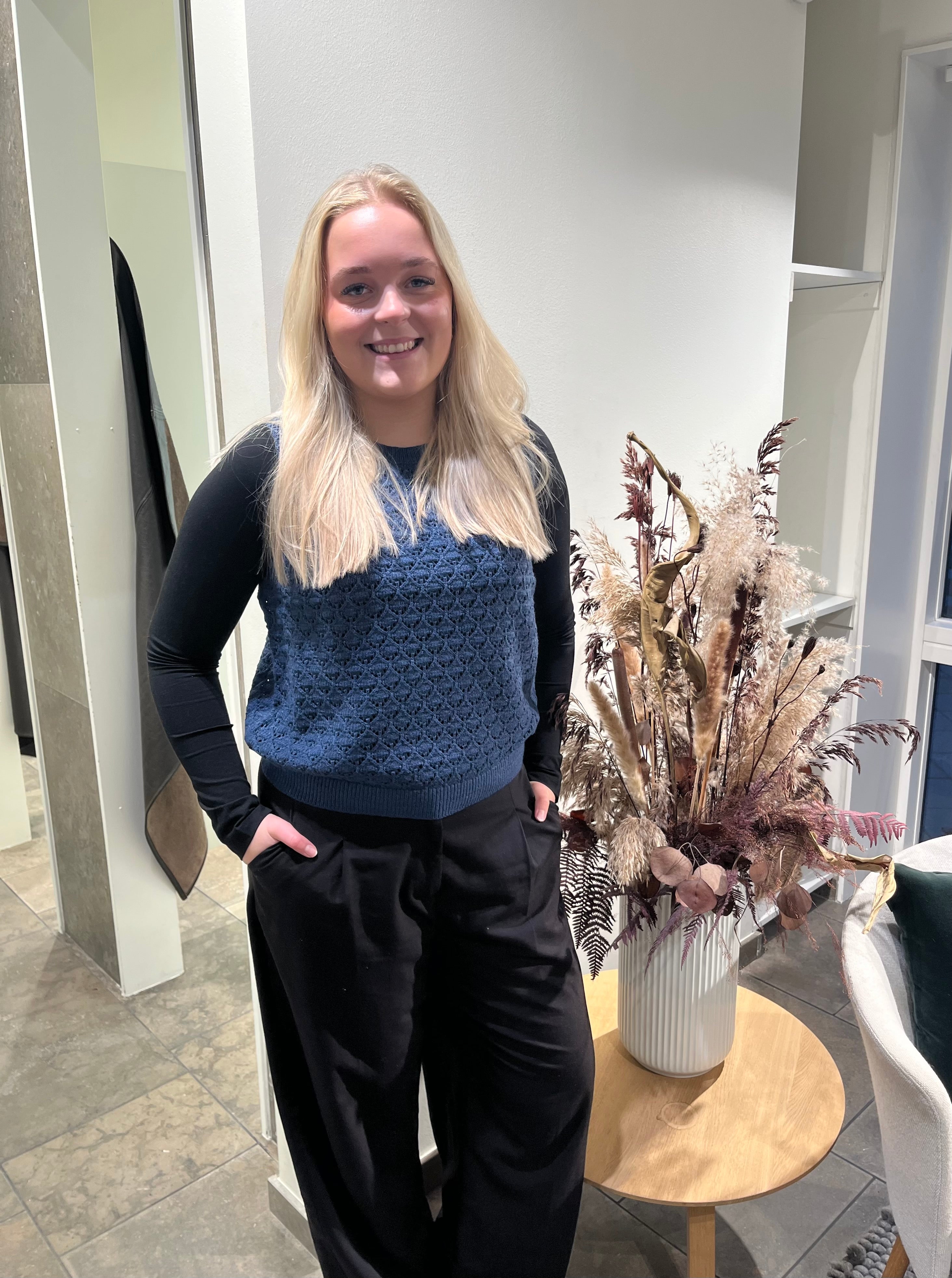 VMJAQUELINE Knit Top - Dark Denim