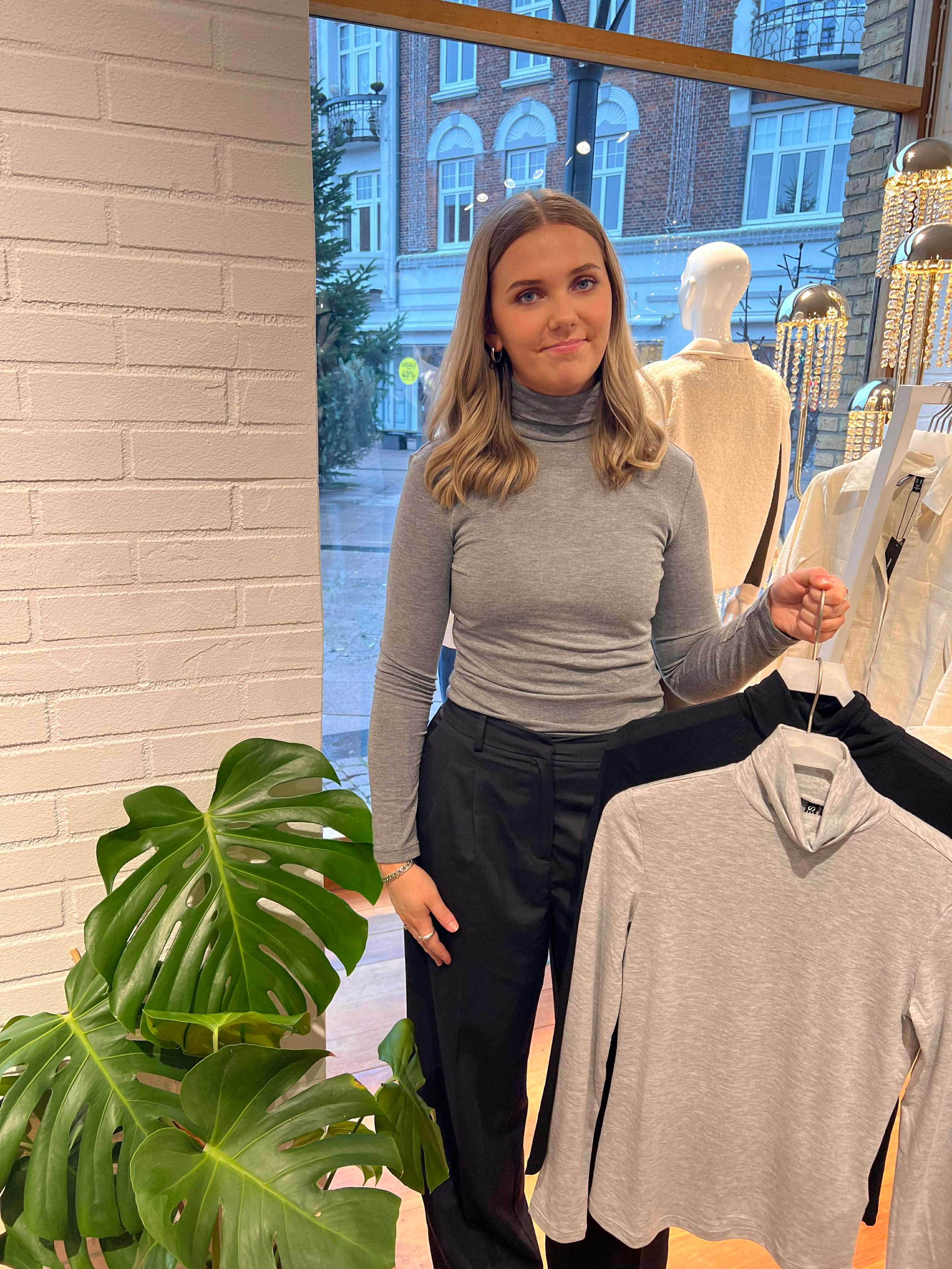 PCMARIA Rullekrave - Dark Grey Melange