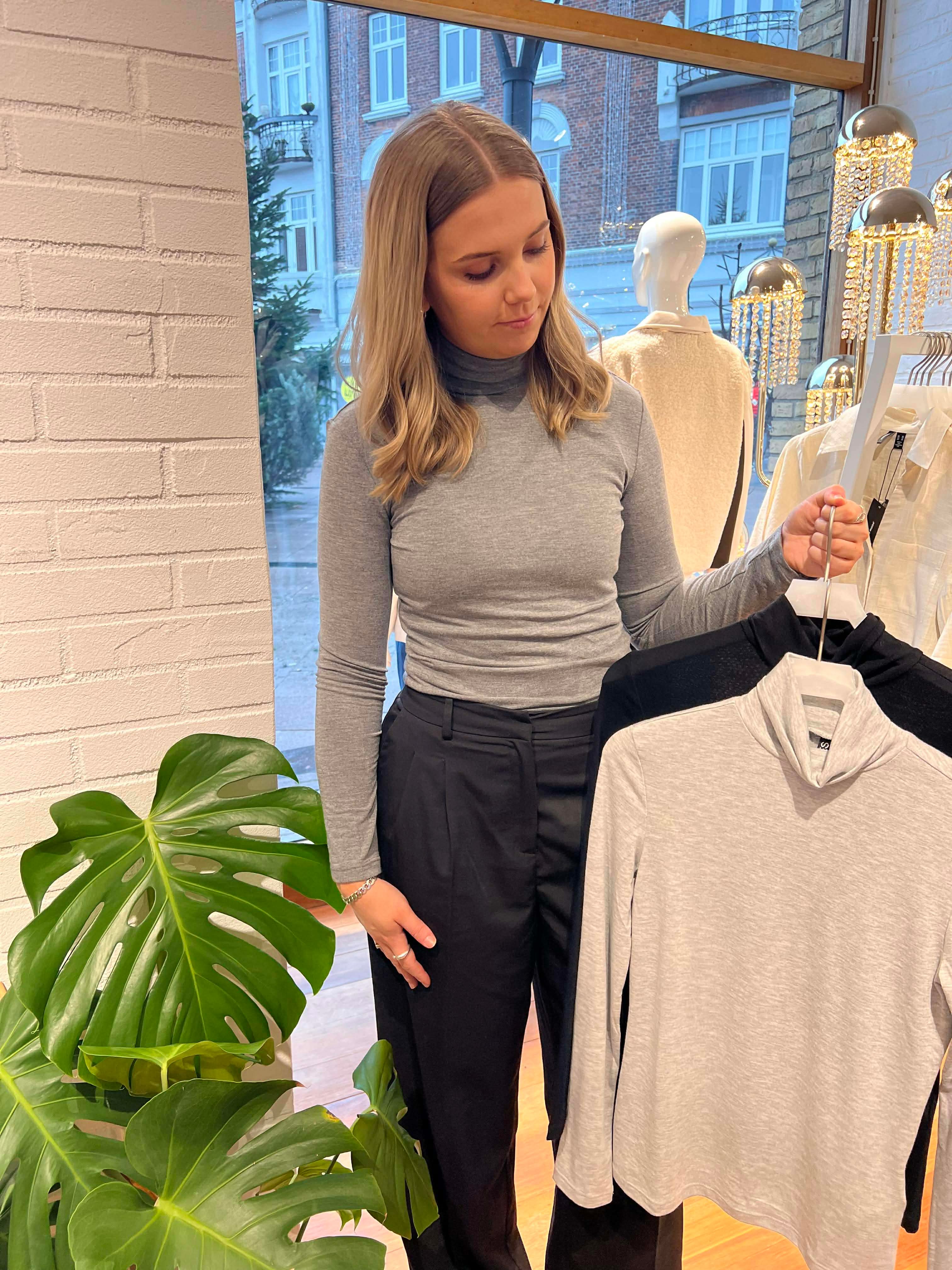 PCMARIA Rullekrave - Dark Grey Melange