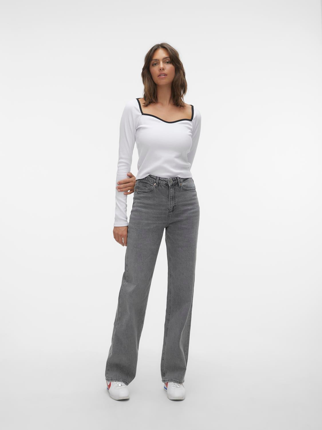 VMTESSA HR WIDE Jeans - Medium Grey Denim