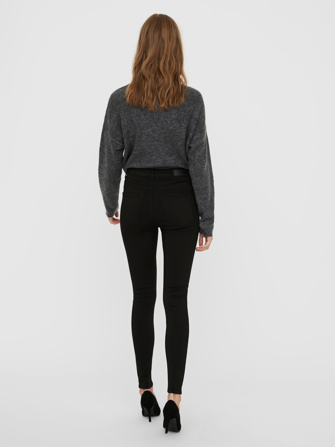 VMSOPHIA Lux Stay Black Pants - Black (høj talje)